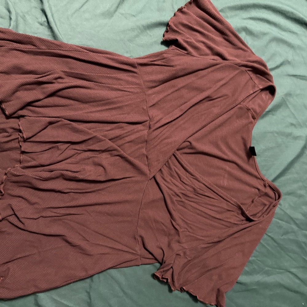 Rust Red Short Sleeve Top